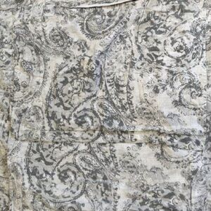POTTERY BARN Gray Paisley Duvet Cover Set - 2 Pillow Cases Cotton Linen Queen